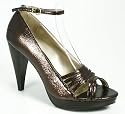Brown Shiny Peep-toe Platform Sandal Anklet