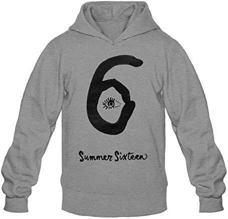 ZhMao Men's Drake Summer Sixteen Hoodied Sweatshirt Size L Dark Grey