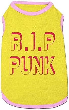 Funny Rest In Peace PUNK Small Dog Tshirt, Pet Cat Puppy Dogs Clothing, Summer Clothes M Yellow