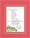 Poem for Homes - A Happy Home Recipe . . . Poem on 11 x 14 inches Double Beveled Matting (China Red)