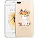 ESR iPhone 7 Plus Case, iPhone 7 Plus Clear Soft TPU Protective Case Back Cover with Cute Cartoon Pattern [Slim Fit] [Ultra Thin] for 5.5 inches iPhone 7 Plus (2016 Release)(Flower Kitten)