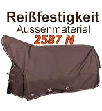 High-Neck Regendecke, Pferdedecke Winter 1800 Denier + 200 g Wattierung mit Abschwitzeigenschaften, wasserdicht, atmungsaktiv