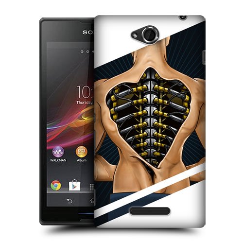 Head Case Designs Spine Biped Machine Protective Snap-on Hard Back Case Cover for Sony Xperia C C2305