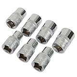 Silverline Socket Set 1 2" Hex Sockets Drive Imperial 7pce - 3 8" - 3 4" New