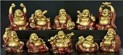 Happy Buddhas Seated, Set of 10 Small