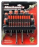 Allied Tools 45090 Mechanic's Screwdriver Set with Storage Rack, 18-Piece [並行輸入品]
