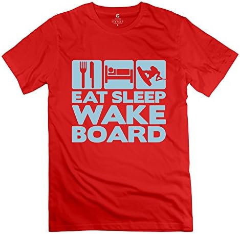 ROCRO Men's Eat Sleep Wakeboard Tshirt XL Red