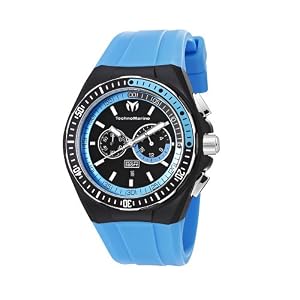 TechnoMarine Men's 110021 Cruise Sport Chronograph Black and Blue Dial Watch