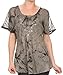 Sakkas Hana Tie Dye Relaxed Fit Embroidery Cap Sleeves Peasant Batik Blouse/Top