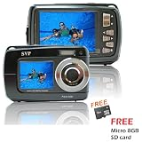 Aqua 5500 Black (with Micro 8GB) 18 MP Dual Screen Waterproof Digital Camera
