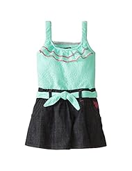 Girls Cotton/Denim/Polyester Lace  Dress