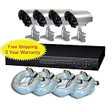 JRS 4 Ch Elite H.264 HDMI Network DVR with 4 Night Vision Camera System