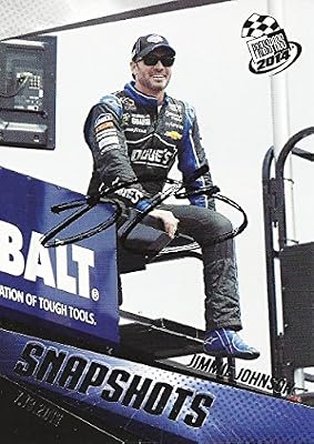 AUTOGRAPHED Jimmie Johnson 2014 Press Pass Racing SNAPSHOTS (#48 Lowe's Motorsports Team) Signed Collectible NASCAR Trading Card with COA