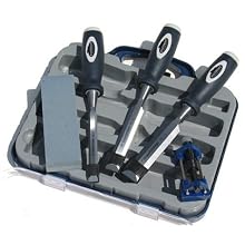 Footprint Tools 389HSG 5pc. Wood Chisel and Sharpening Set in Plastic Storage Case