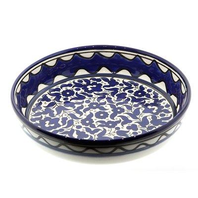 Blue and White Flowers Bowl. Armenian Ceramic
