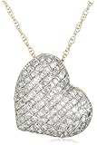 14k White, Yellow, or Rose Gold Diamond Pave Heart Pendant (5/8 cttw, I-J Color, I2-I3 Clarity)