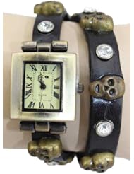 R.M. Fashion Lady Weave Leather Wrap Around Bracelet Watch,U25 (Black)