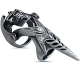 Pewter Fashion Armor Finger Ring - Skull