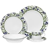 Corelle Lifestyles 20-Piece Dinnerware Set, Service for 4, Olive Branches