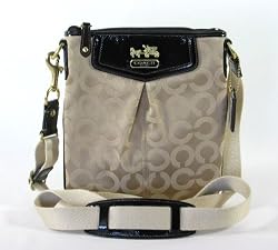 Coach Madison Signature Op Art Swingpack Crossbody Messenger Bag Purse 43430 Khaki