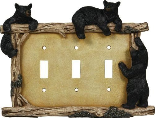 Rivers Edge Products Bear Triple Switch Electrical Cover Plate New