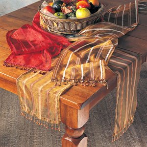 Striped Sheer Polyester Runners 10"x108" Oblong
