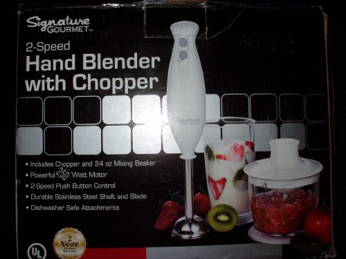 Signature Gourmet: 2-Speed Hand Blender with Chopper