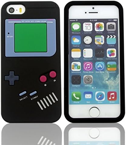 LETOiNG-5GJ#03 Silicone Gameboy Design Case / Skin / Cover for iPhone 5/5S-Black Color