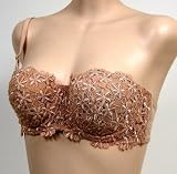 Orlfa $75 Peach Floral Convertible Demi Bra #1042 32A