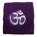Purple Yoga Wristband with Om(Aum) Logo (Price/dozen), Yoga Sweatband, OM wirstbands, Aum wirstbands