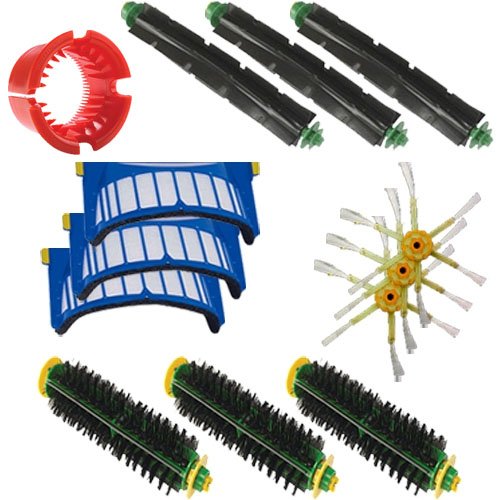 iRobot Roomba 500 - AeroVac Vacuum Cleaner Accessory Kit Roomba 500, 600 Series Accessory Kit - Includes 3 Beater Brush, 3 Bristle Brush, A Bristle Brush Cleaning Tool, 3 Filters, 3 Side Brushes, Replacement Kit