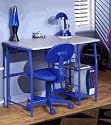 Study Center Student Computer Desk in Blue/Spatter Gray By Studio RTA Furniture