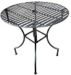 PTC Home & Garden Park Round Table with 2-Inch Umbrella Holder, Pewter