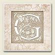 AbsorbaStone Coaster set~ Monogram Initial G ~ 4 Tile Drink Coasters ~ code 574C