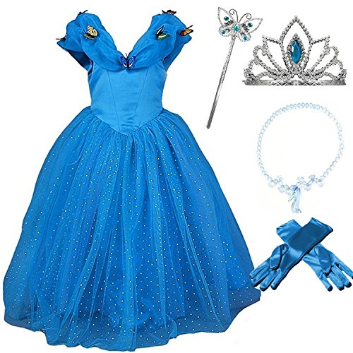 2015 New Cinderella Butterfly Party Dress Costume with Accessories
