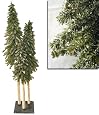 Downswept Flocked Triple Alpine Artificial Christmas Tree Cluster 2` 3` 4`