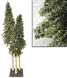 Downswept Flocked Triple Alpine Artificial Christmas Tree Cluster 2' 3' 4'