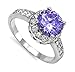 925 Sterling Silver Ring with Amethyst & Clear title=