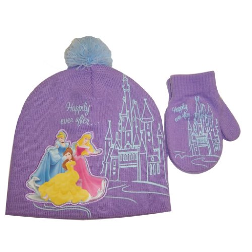 Disney Princess Girl's Beanie Knit Hat and Mitten Set - Toddler