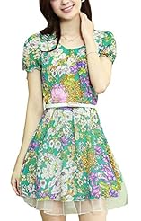 Chiffon Summer Bubble Dress General Print  Dress