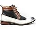 Ferro Aldo MFA-806278 White Black Brown Navy Blue Perforated Mens Lace up Dress Ankle Boot w/ Leather Lining and Full Side Zipper