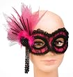 Neon Pink Lace Mask - Neon Pink