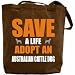 Canvas Tote Bag Brown  Save A Life , Adopt A Australian Cattle Dog  Dog