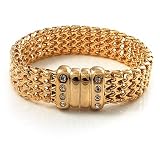Gold Tone Crystal Mesh Magnetic Bracelet