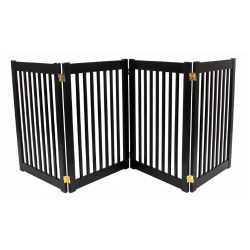 Dynamic Accents Four Panel Large Folding EZ Pet Safety Gate Color Black Mary W. Schipperez