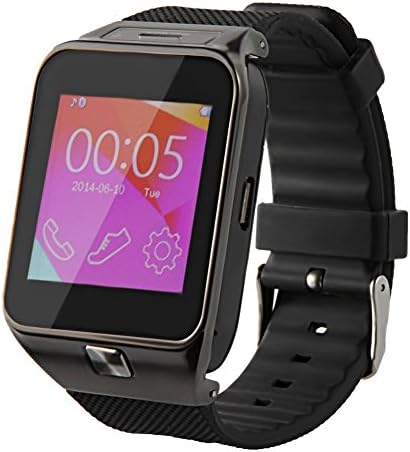 Loverbuyer® M9 Smartwatch Phone Bluetooth Smart Camera Watch Metal WristWatch With Camera and Headset Support Micro SIM Card For Android Phones(Full functions) and iPhones(partial functions) (Black)