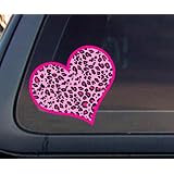 Leopard Print Colored Heart Car Decal / Sticker