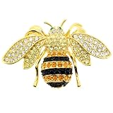 Black And Golden Bee Swarovski Crystal Pin Bug Pin Brooch