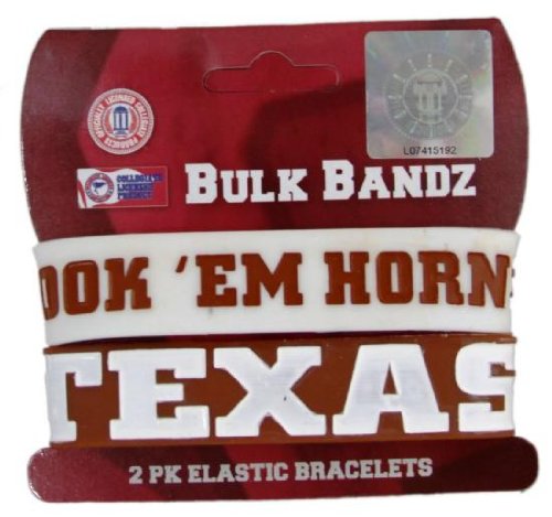 Texas Longhorns Large Bulk Bandz Band Bracelet 2PK