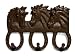 Wall Hooks Equestrian Themed With Three Horses and Horse Shoes